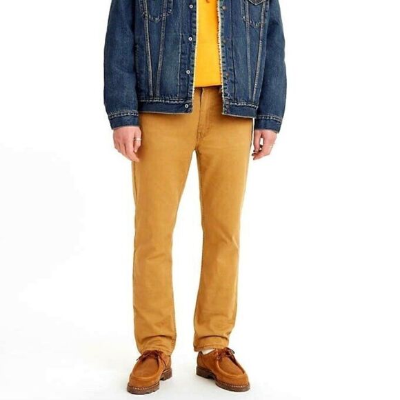 Levi's Mens 514 0531 Khaki Brown Work Straight Fit Denim Jeans Size 33 x 34 - Picture 2 of 13